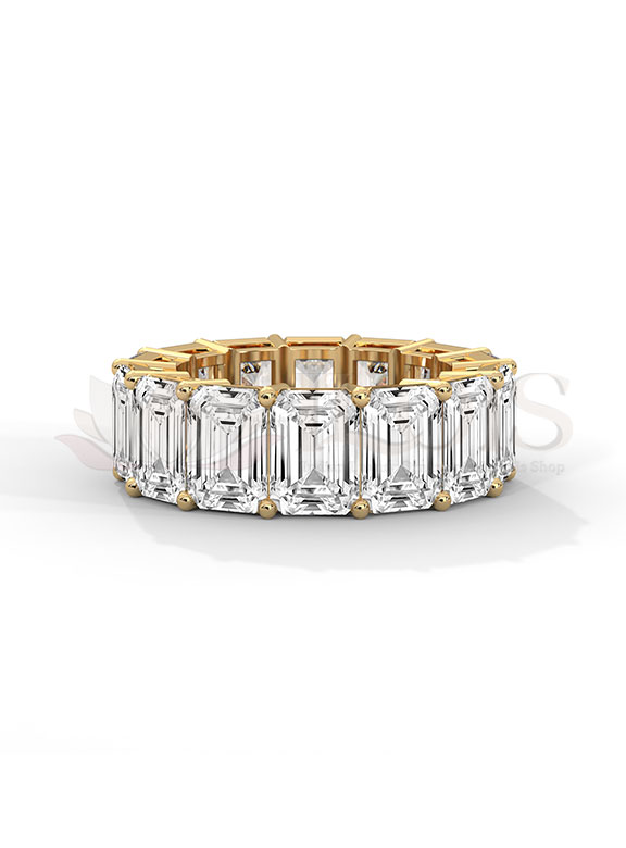 Emerald Cut Full Eternity Diamond Band